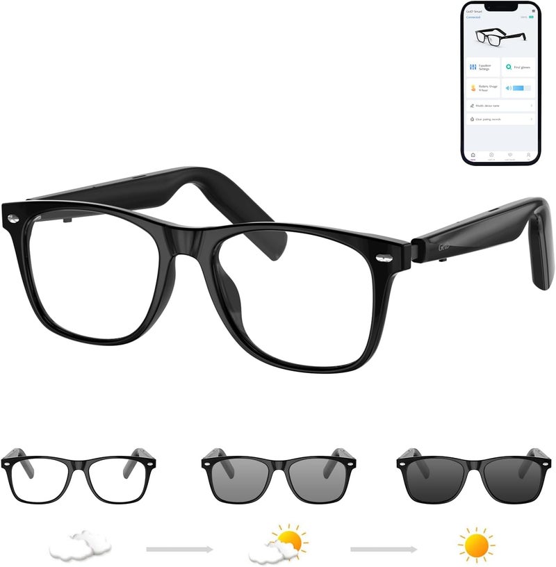 GetD AI Glasses for Men & Women, Smart Glasses Powered by ChatGPT, AI Real-time Translation with 145 Languages, 11H Music Play, Bluetooth Glasses with Photochromic Lens for Daily Use (Size Average) - Image 1